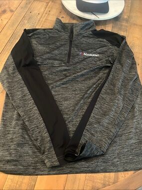 Men's Heather Charcoal Quarter-Zip Performance Jacket